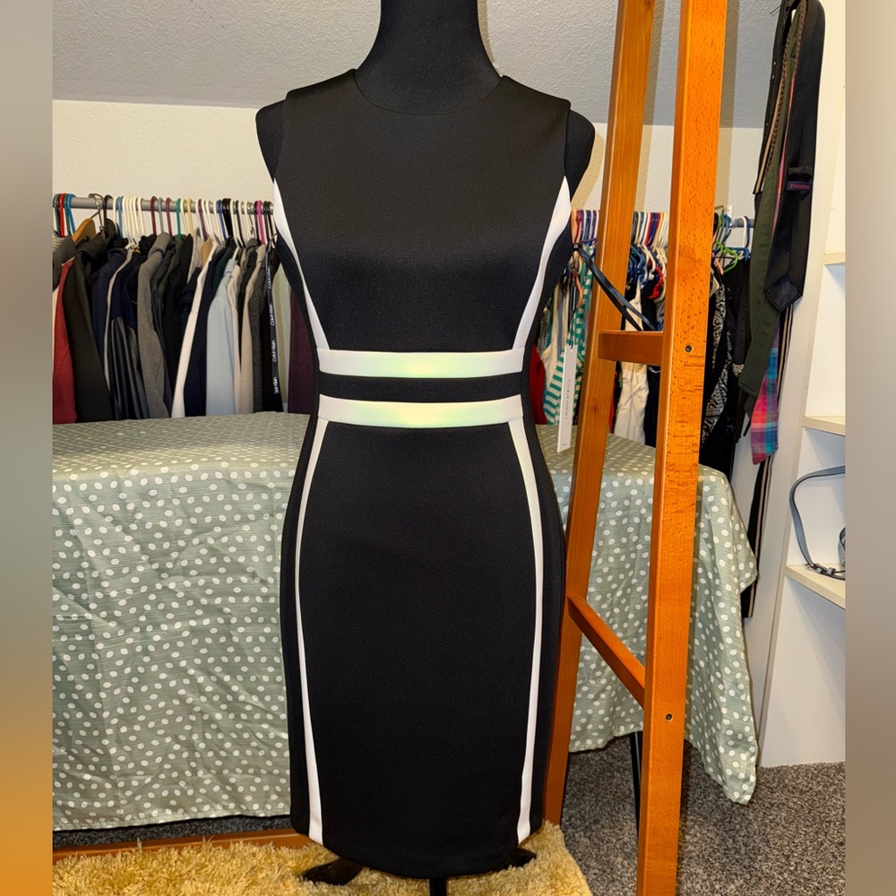 Elegant Calvin Klein Black and White Dress